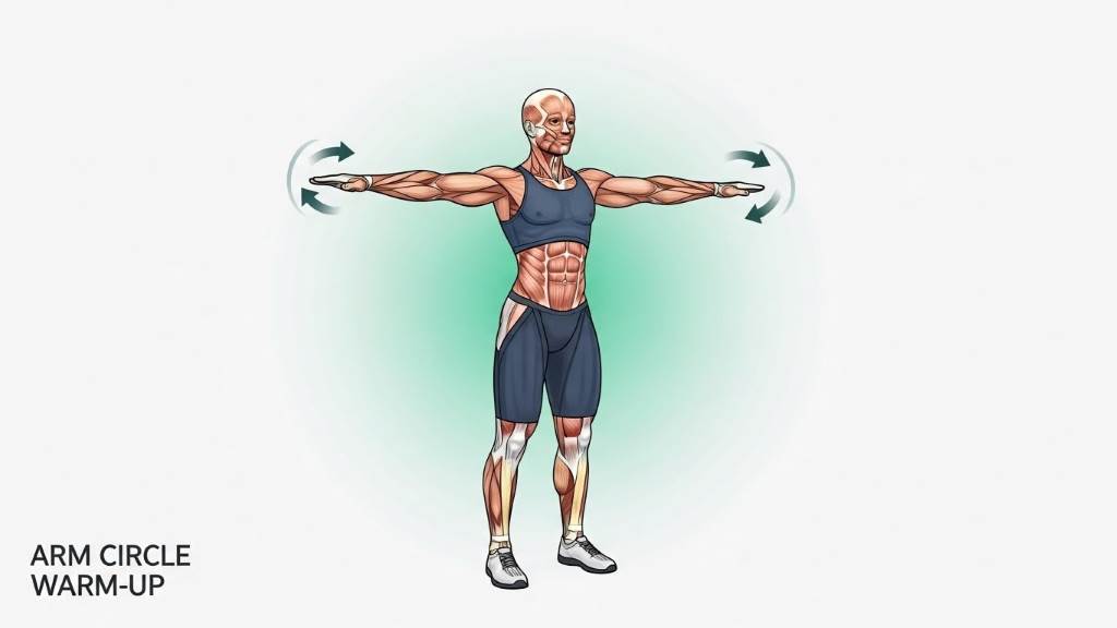 Beginner arm circle warm-up exercise illustration