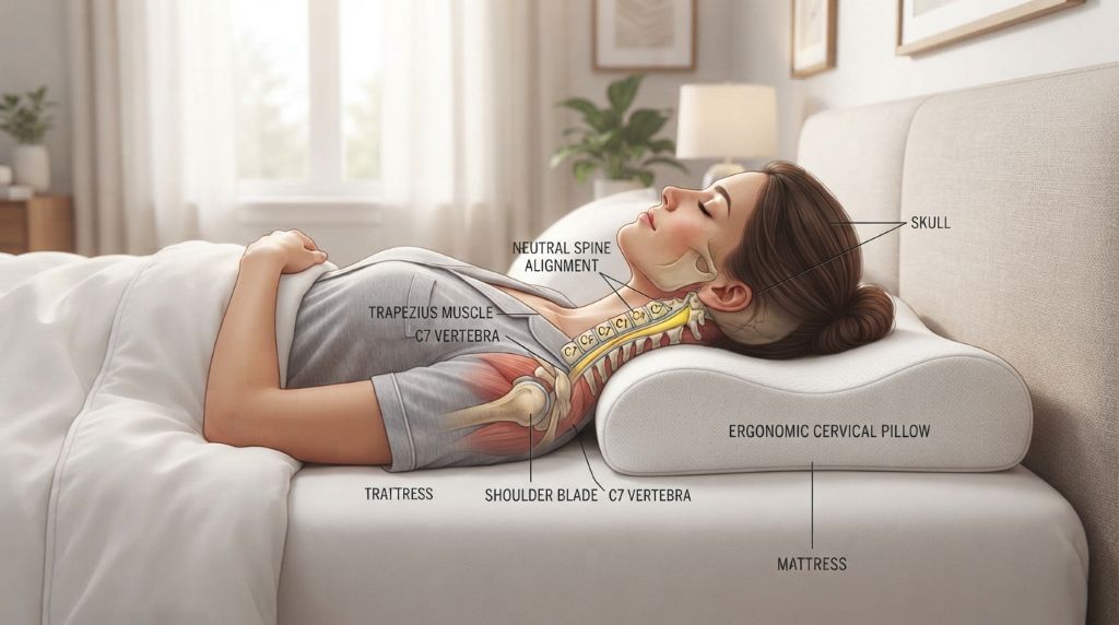 Pillow providing proper neck support during sleep